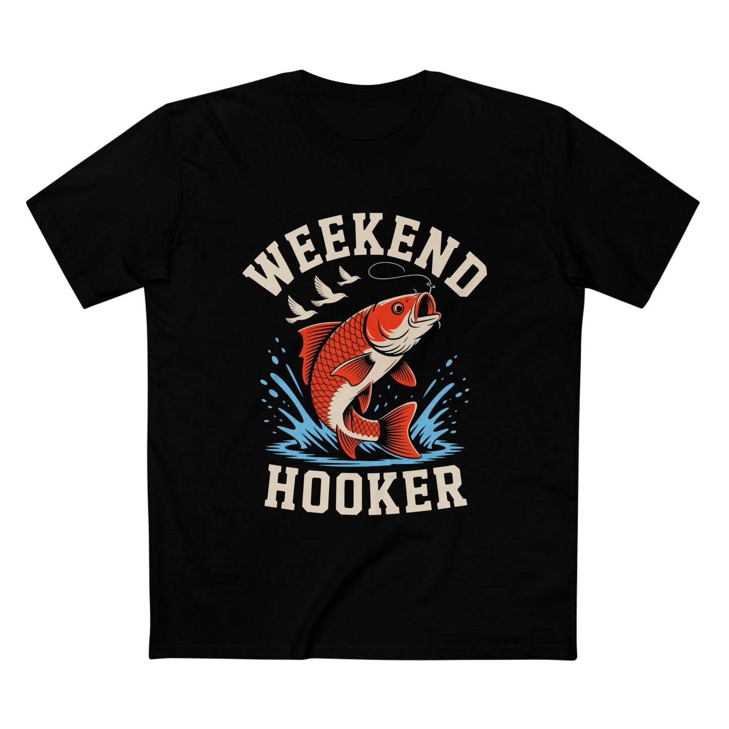 Weekend Hooker Tee featuring a vibrant fish design, perfect for casual, laid-back weekends.