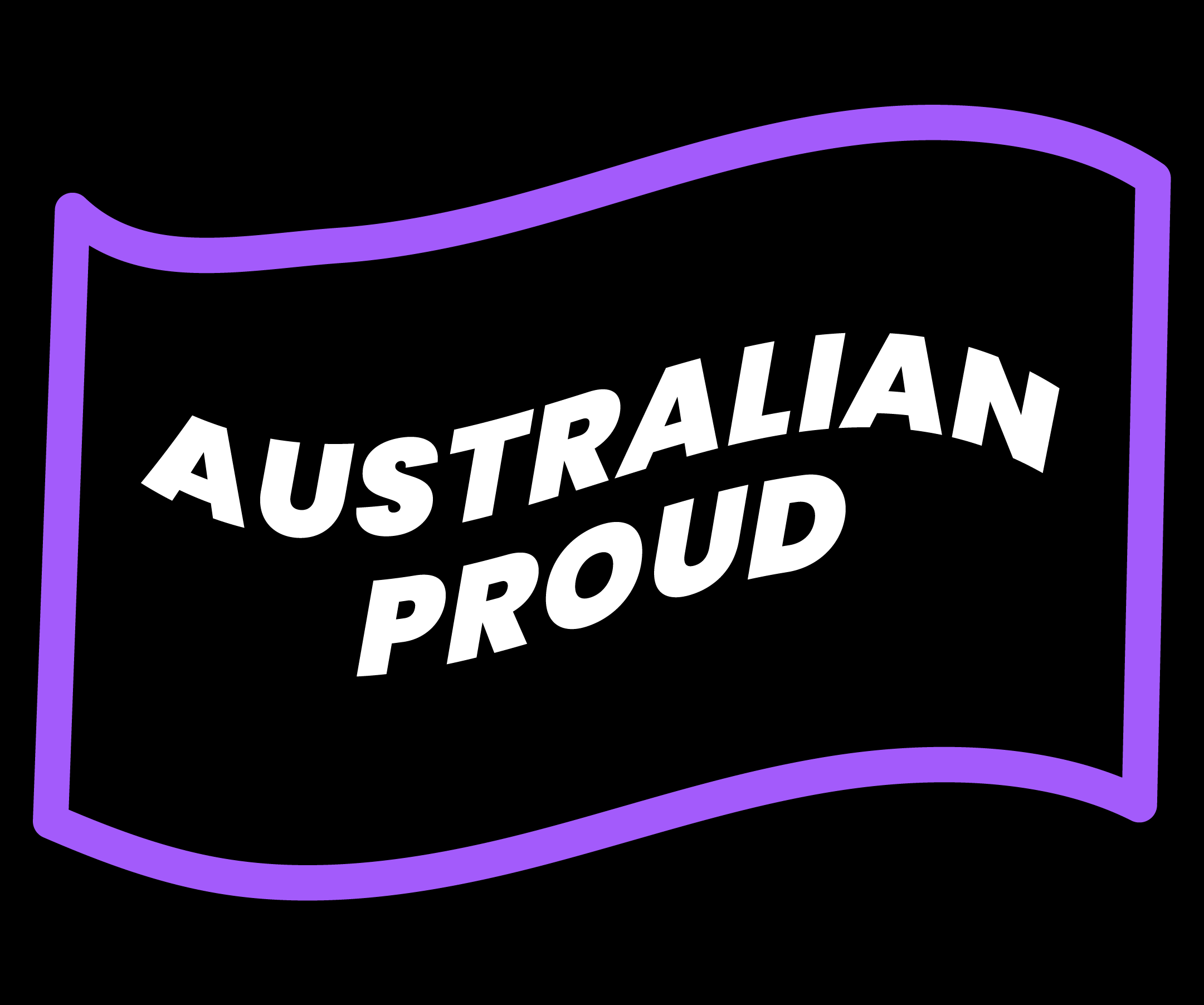 Neon sign with 'AUSTRALIAN PROUD' text on a black background