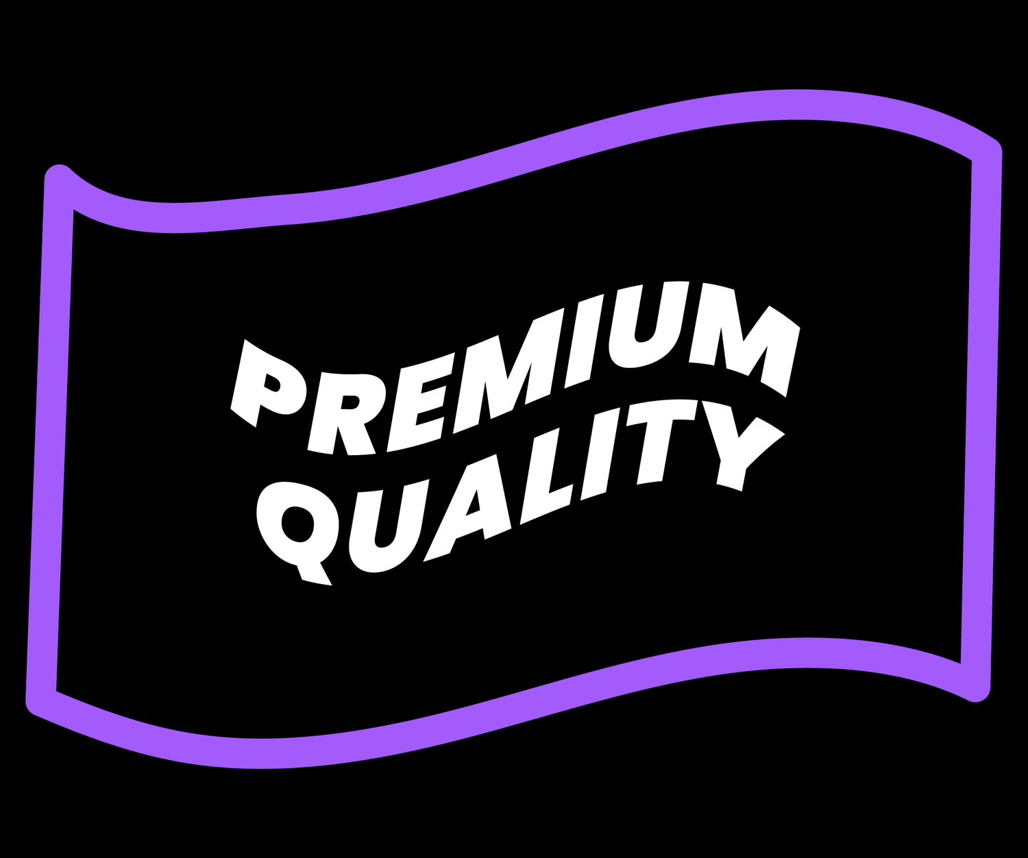 Neon sign with 'PREMIUM QUALITY' text on a black background